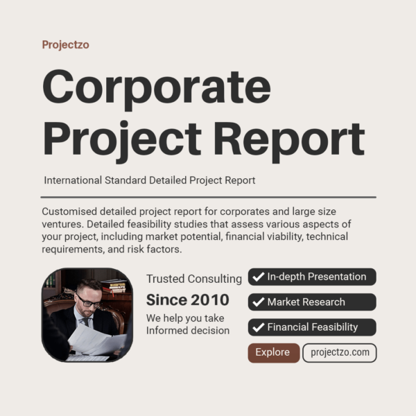 Projectzo Corporate Detailed Project Report (DPR) Service - International Standard Feasibility Studies for Corporates. Includes Market Research, Financial Viability Analysis, Risk Assessment, and Technical Requirements. Trusted Business Consulting Since 2010.